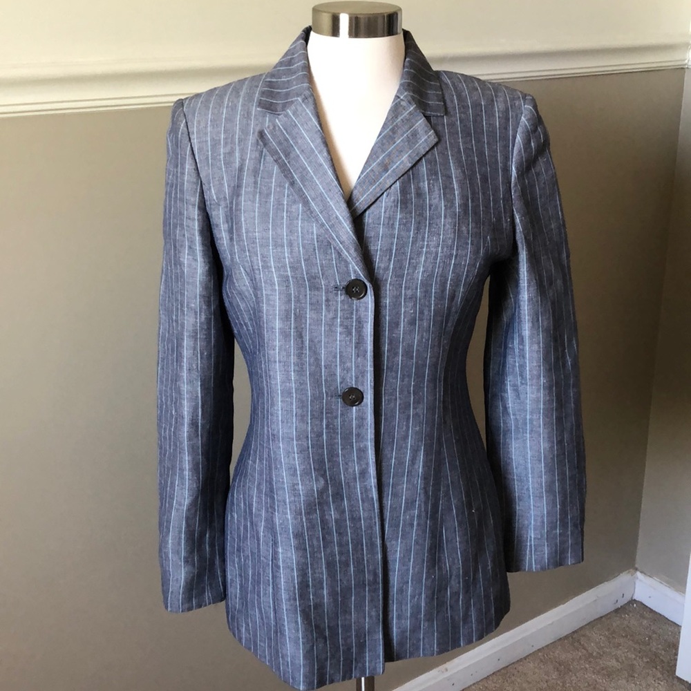 KASPER Blue striped blazer